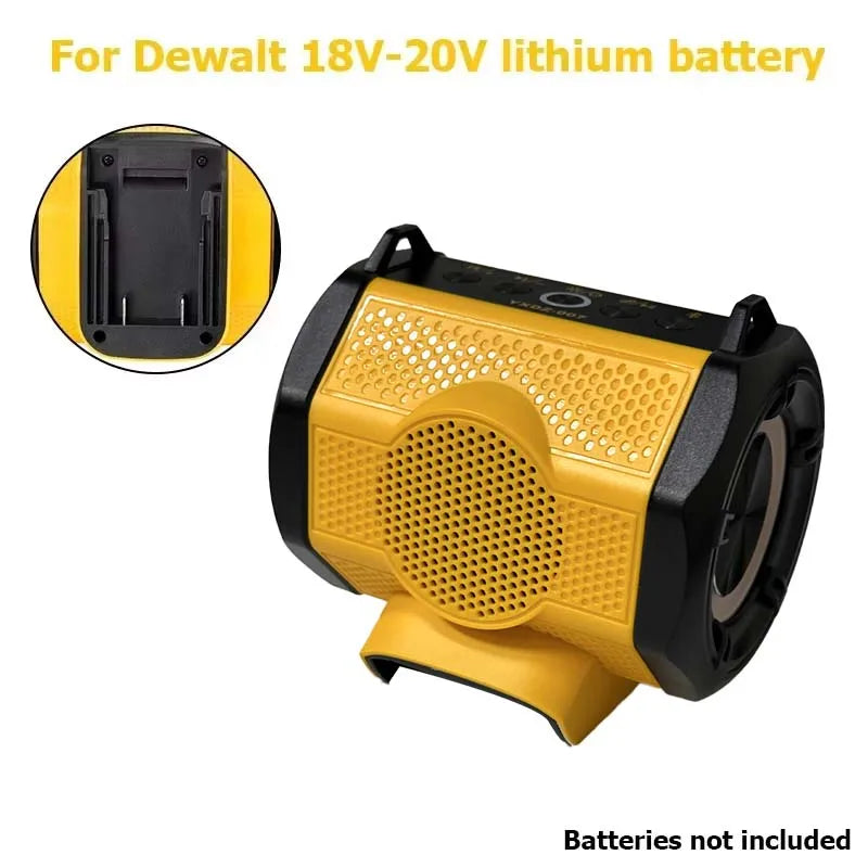 NEW Bluetooth Speaker For Milwaukee/Makita/Dewalt/Bosch 18V 20V Battery With USB Type-C Port Charge Player Loudspeaker Amplifier