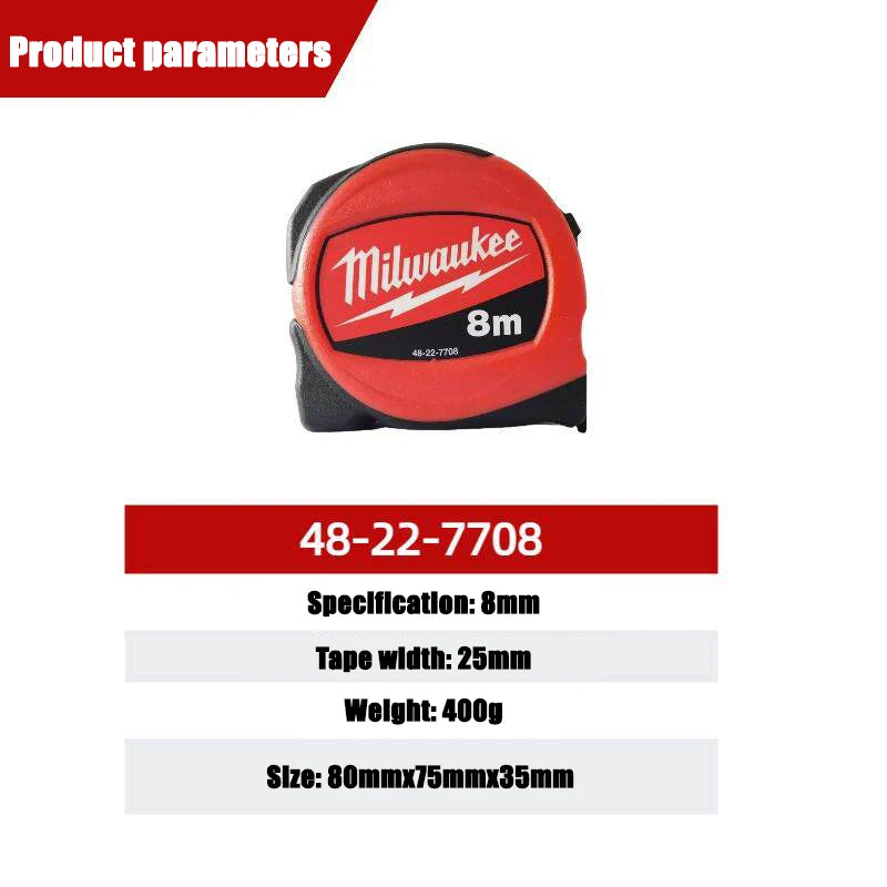 Milwaukee SLIMLINE 5m and 8m tape measures, manual tool measuring tool accessories tape measure 48-22-7706/48-22-7708