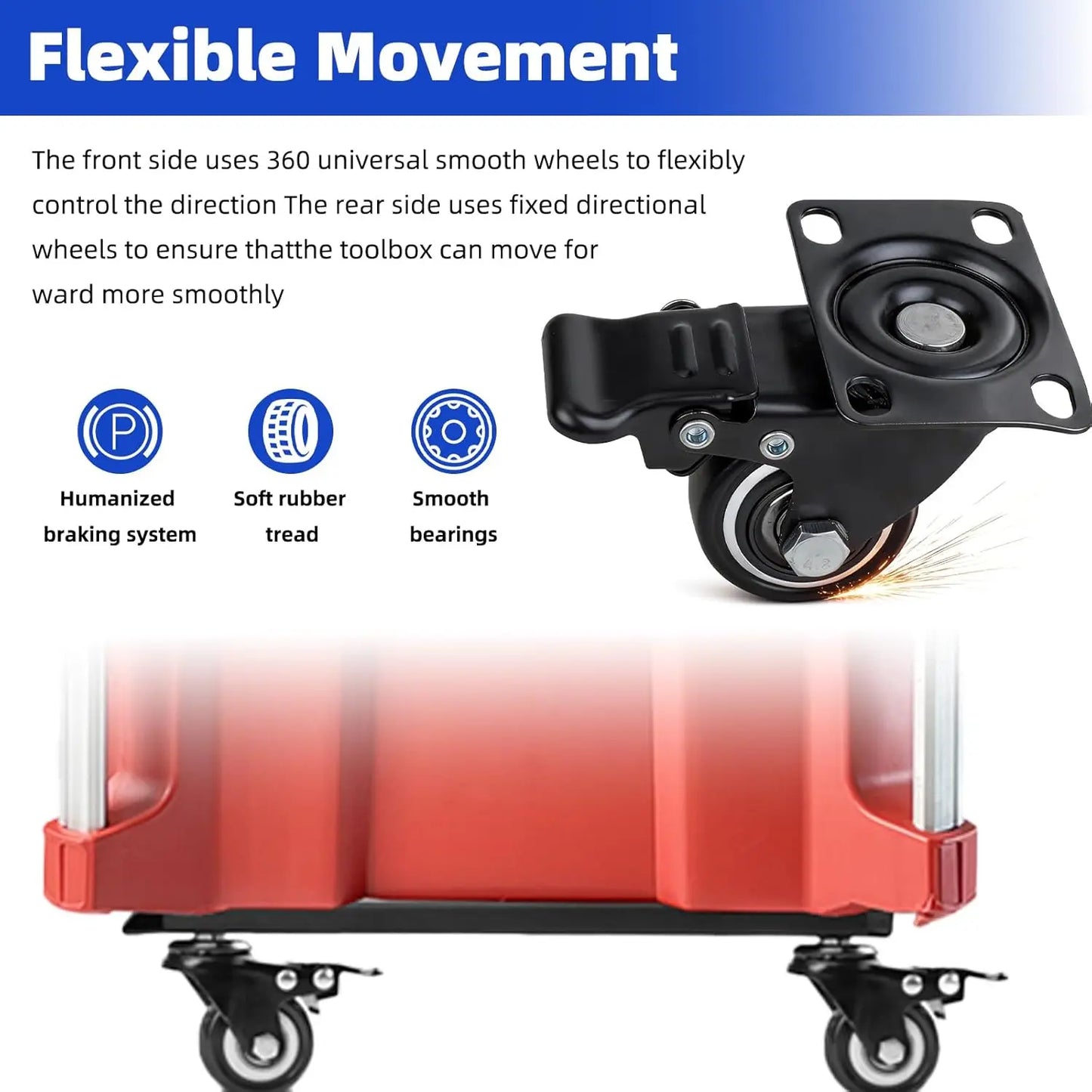 Tool Box Dolly Compatible with Milwaukee Packout Toolbox with Locking Casters