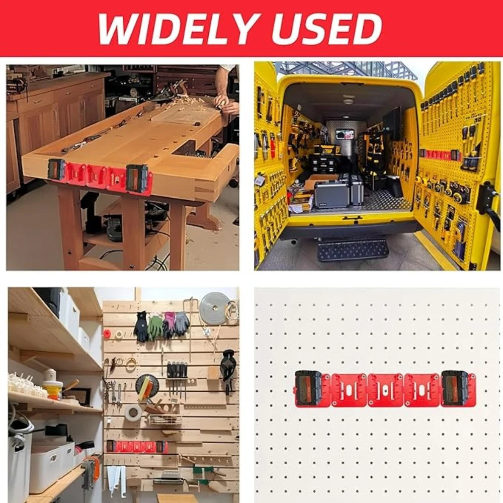 1-15Pcs Battery Holder Wall Mount for Dewalt/Makita/Milwaukee Holder Battery Storage Rack 14.4V 18V for Warehouse, Factory