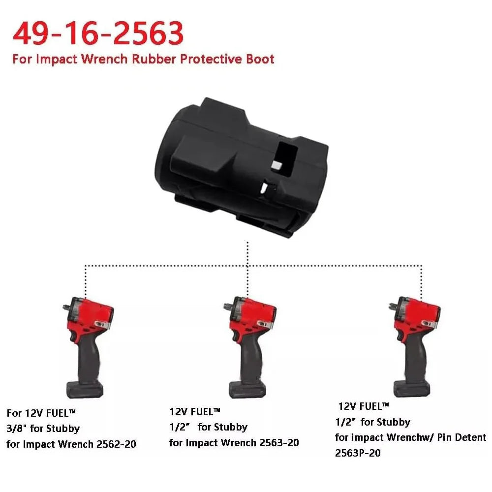 1pc/2Pcs 49-16-2563 Impact Driver Protective Boot Fit for milwaukee M12 Fuel 1/2 and 3/8 Stubby Impact Wrenches