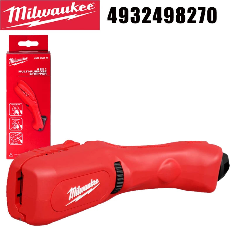 Milwaukee 4-in-1 Multi-Purpose Wire Stripper Electrical Cable Stripping Tool 4932498270 for Electrician Industrial & Home Wiring