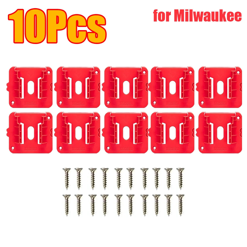 1-15Pcs Battery Holder Wall Mount for Dewalt/Makita/Milwaukee Holder Battery Storage Rack 14.4V 18V for Warehouse, Factory