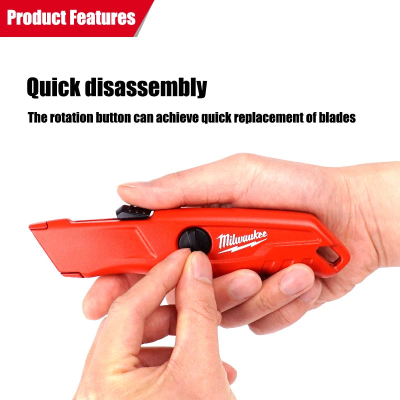 Milwaukee Rounded corner safety knife, automatic retractable pocket knife, art knife tool accessories 4932471360/48-22-1512