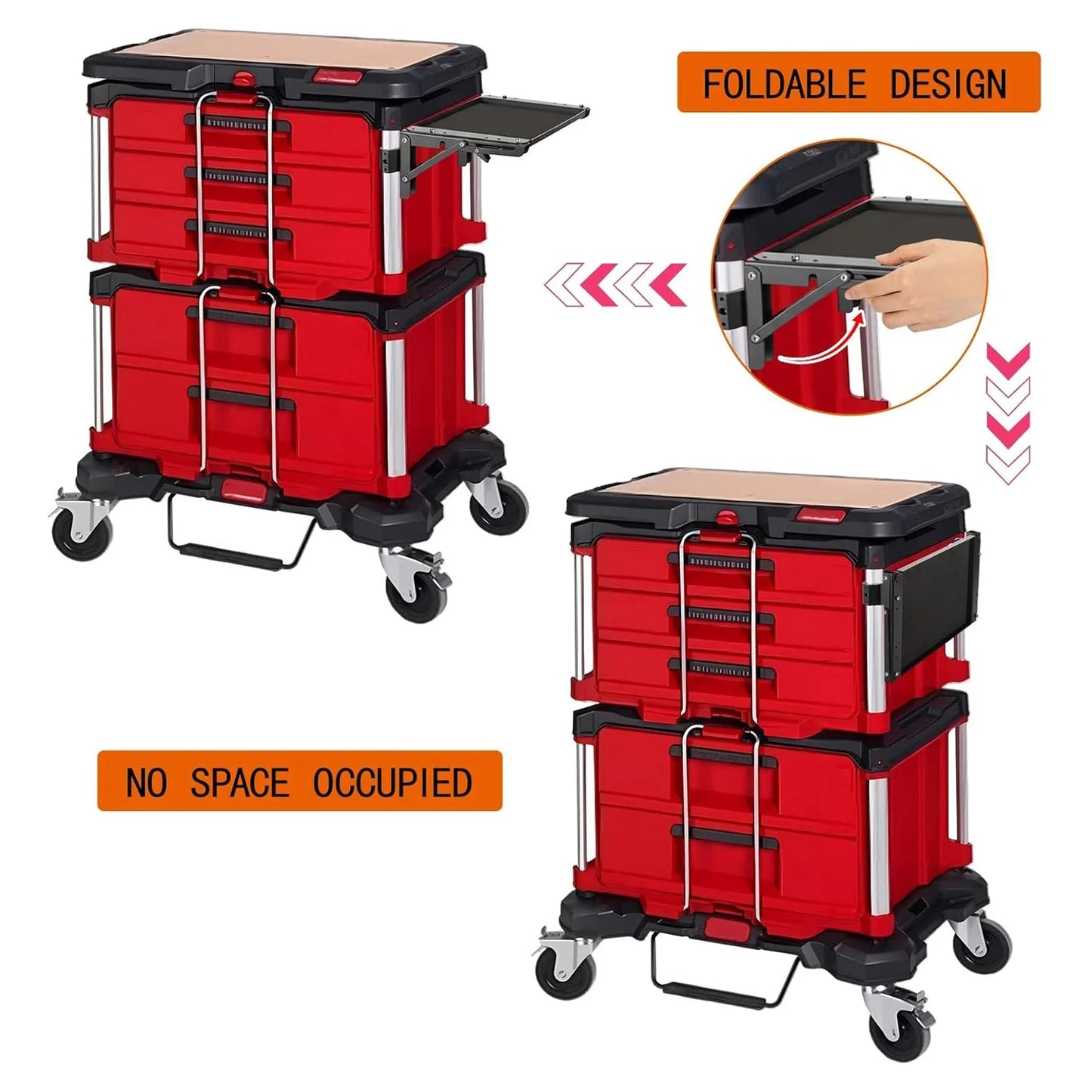 Folding Magnetic Table Compatible with Milwaukee Packout Toolbox