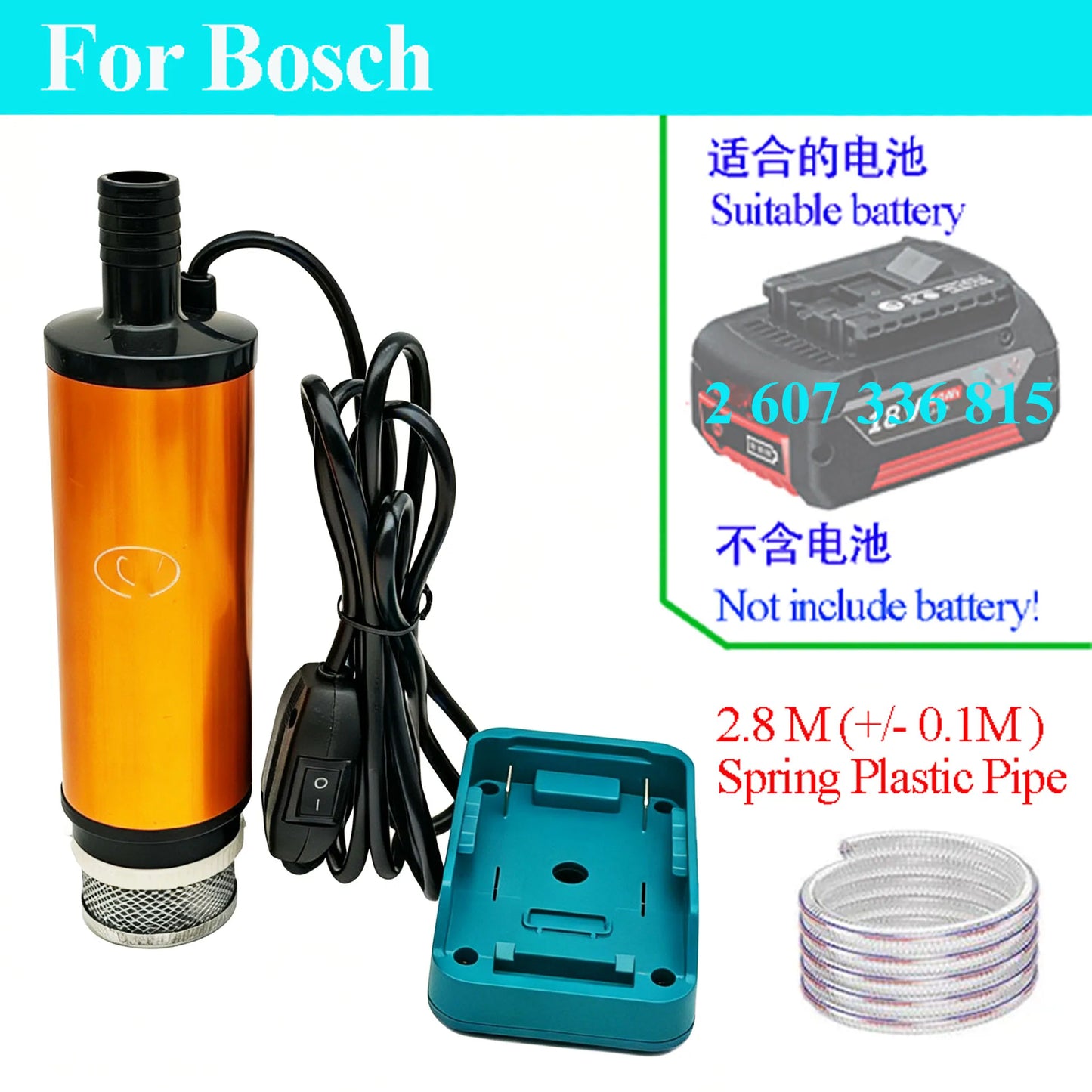 For Makita For Dewalt For Milwaukee For Bosch 18V Lithium Ion Battery Portable Suction Water Pump Oil Well Machine Drainage Pump