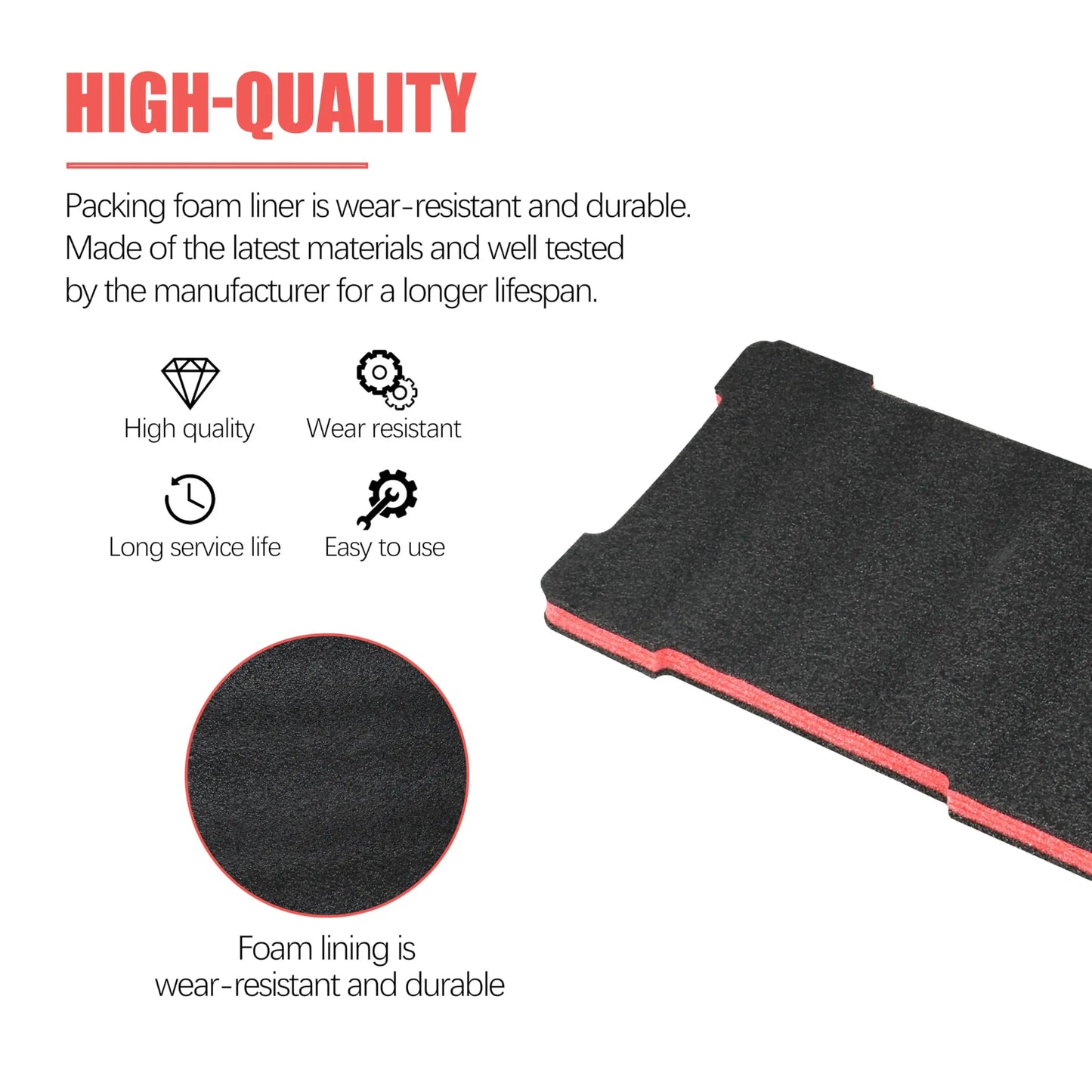 Shockproof Foam Insert Fits for Milwaukee 48-22-8435 Packout Tool Box DIY Tools DIY Cut-to-Fit with Impact Protection