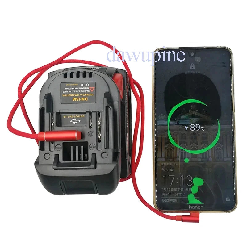 DM18M Converter Adapter For Milwaukee For M18 For Dewalt 20V Li-ion Battery For Makita 18V Power Tools USB Power Bank Charger
