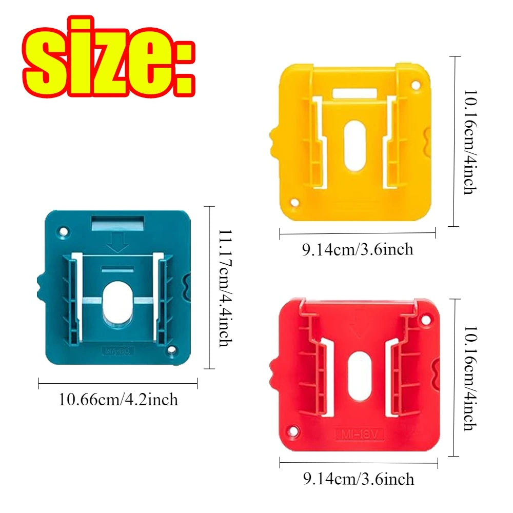 1-15Pcs Battery Holder Wall Mount for Dewalt/Makita/Milwaukee Holder Battery Storage Rack 14.4V 18V for Warehouse, Factory