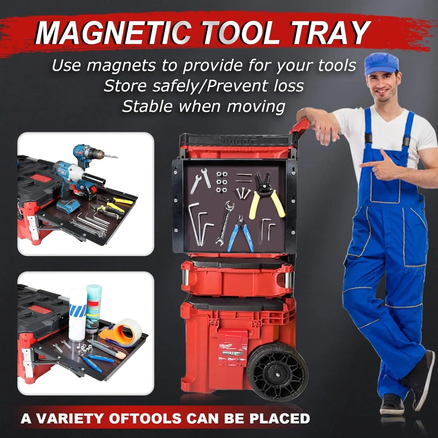 Magnetic Folding Table Top Kit Compatible with Milwaukee Packout, No Drilling