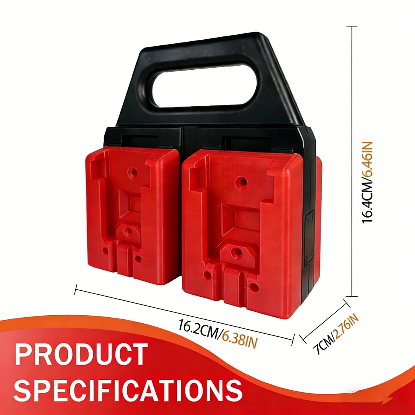 Battery Storage Holder for Milwaukee M18 18V Batteries, Portable 4-Slot Battery Carrier Organizer for Workshop & Jobsite