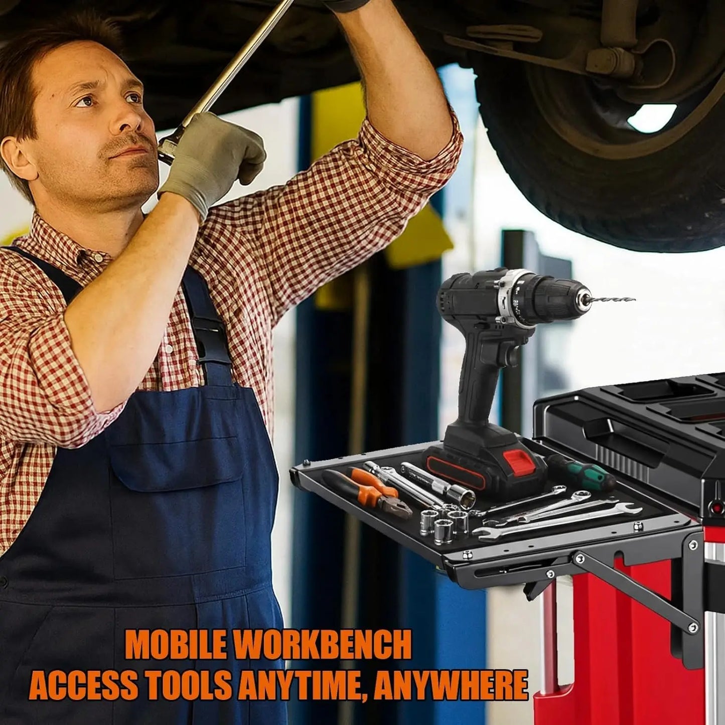 Folding Magnetic Table Compatible with Milwaukee Packout Toolbox