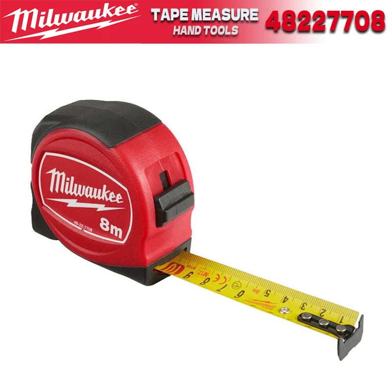 Milwaukee SLIMLINE 5m and 8m tape measures, manual tool measuring tool accessories tape measure 48-22-7706/48-22-7708