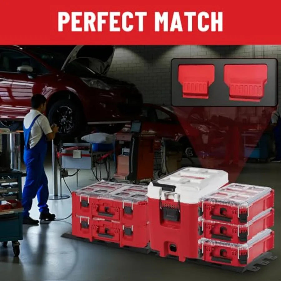 Heavy Duty Mounting Compatible with Milwaukee Packout Toolbox System Metal Base with Powder Coat Truck Bed Wall Floor Mount Van