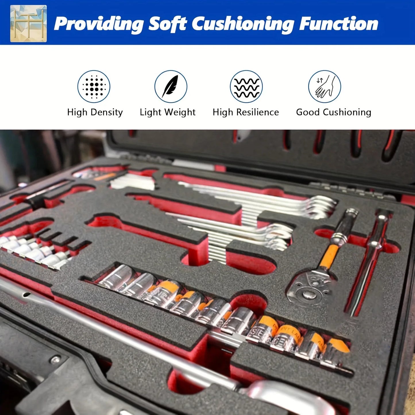 2/4pcs EPE Toolbox Foam for Organization and Shock-Absorbing Protection, Cuttable Polyurethane Insert Sheet for Storage Tool