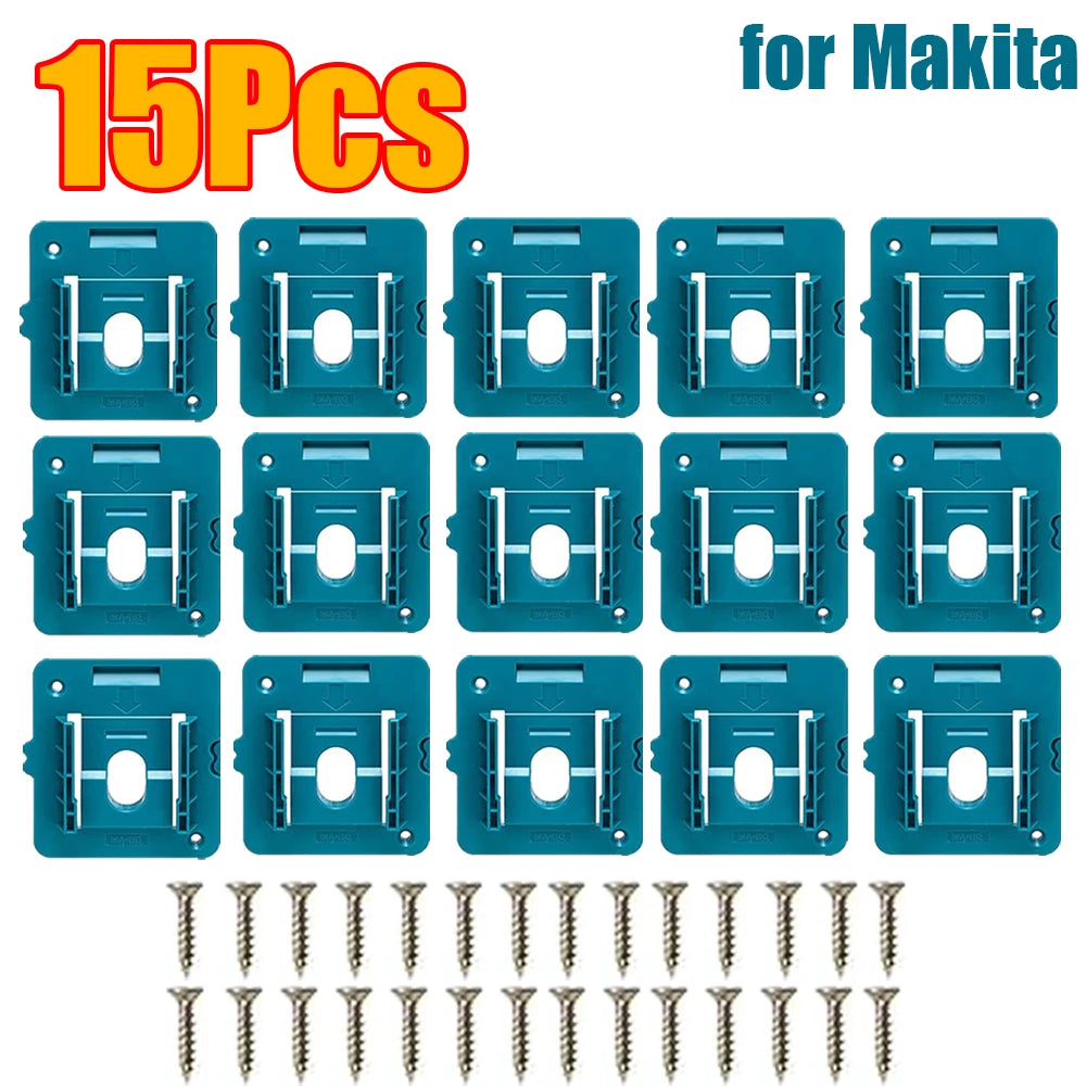1-15Pcs Battery Holder Wall Mount for Dewalt/Makita/Milwaukee Holder Battery Storage Rack 14.4V 18V for Warehouse, Factory