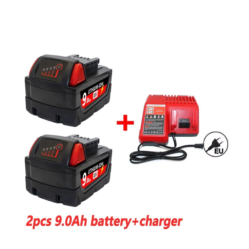 6.0Ah/9.0Ah/12.0Ah For Milwaukee M18 18V Replacement For Milwaukee M18B5 XC Li-ion battery 48-11-1815 2604-20 48-11-1850 charger