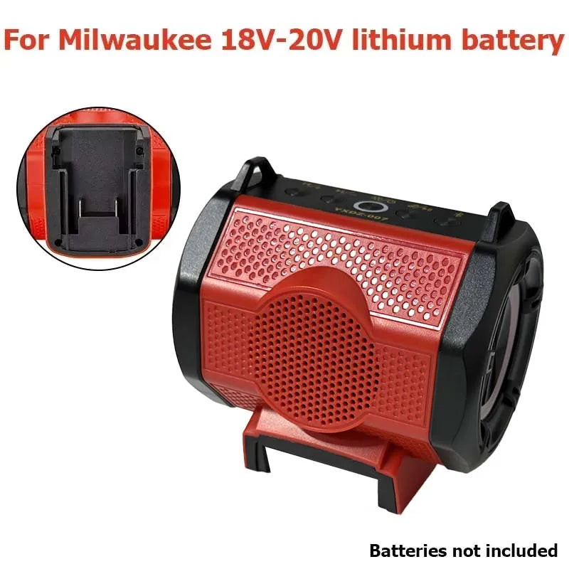 NEW Bluetooth Speaker For Milwaukee/Makita/Dewalt/Bosch 18V 20V Battery With USB Type-C Port Charge Player Loudspeaker Amplifier