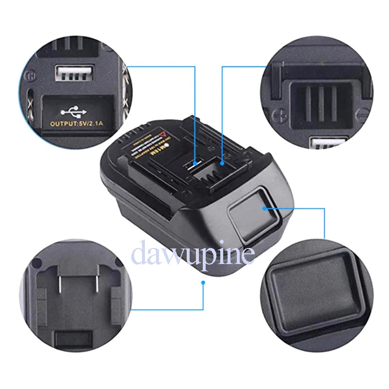 DM18M Converter Adapter For Milwaukee For M18 For Dewalt 20V Li-ion Battery For Makita 18V Power Tools USB Power Bank Charger