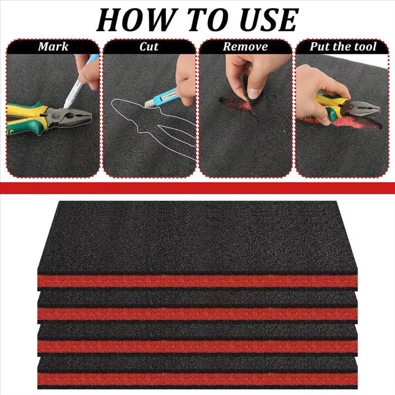 2/4pcs EPE Toolbox Foam for Organization and Shock-Absorbing Protection, Cuttable Polyurethane Insert Sheet for Storage Tool