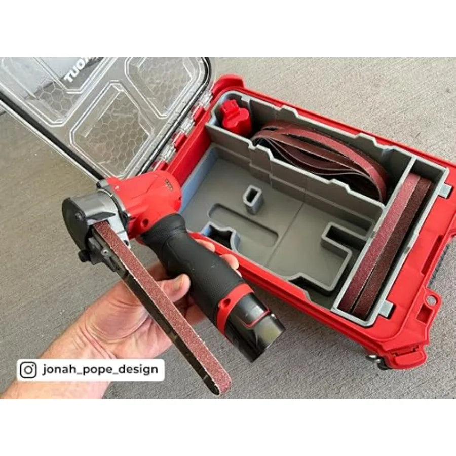 Jonah Pope Design 3D Printed Insert Designed for Milwaukee M12 Bandfile and Milwaukee Packout Organizer Insert Only