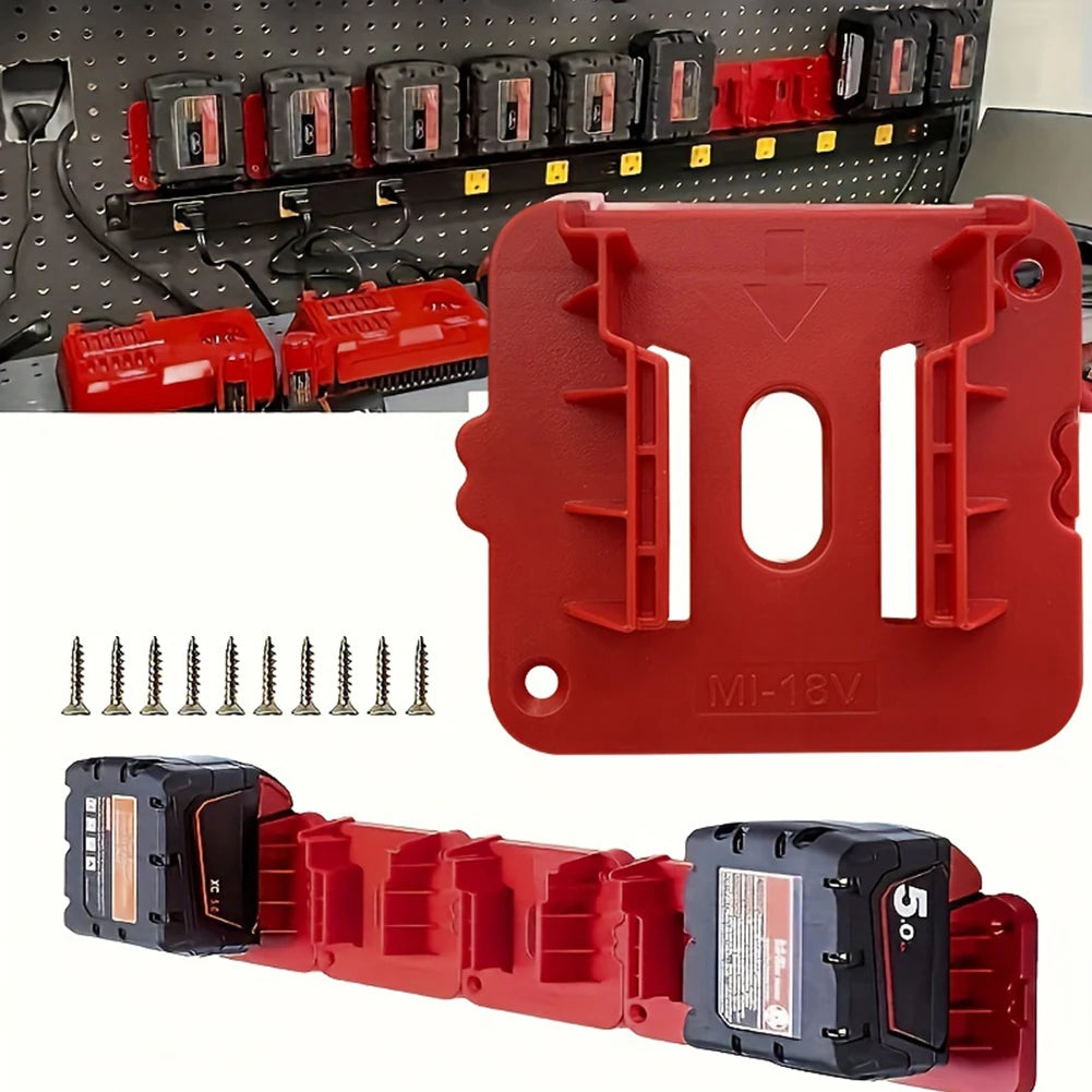 5pcs Battery Holder Battery Rack for Milwaukee M18 18V Battery Storage Battery Dock Mount for Work Vans Shelves And Toolboxes