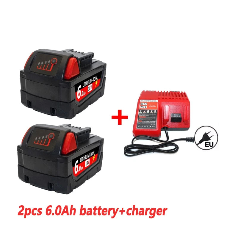 6.0Ah/9.0Ah/12.0Ah For Milwaukee M18 18V Replacement For Milwaukee M18B5 XC Li-ion battery 48-11-1815 2604-20 48-11-1850 charger