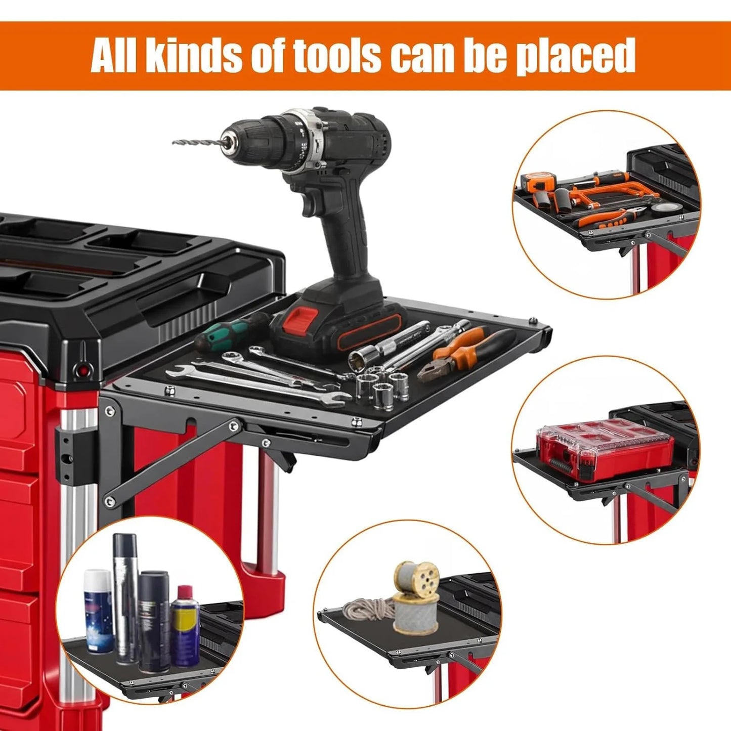Folding Magnetic Table Compatible with Milwaukee Packout Toolbox