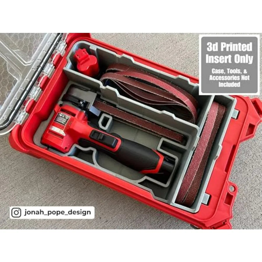 Jonah Pope Design 3D Printed Insert Designed for Milwaukee M12 Bandfile and Milwaukee Packout Organizer Insert Only
