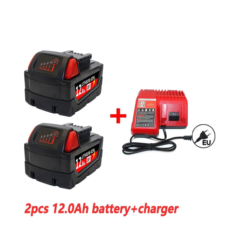 6.0Ah/9.0Ah/12.0Ah For Milwaukee M18 18V Replacement For Milwaukee M18B5 XC Li-ion battery 48-11-1815 2604-20 48-11-1850 charger