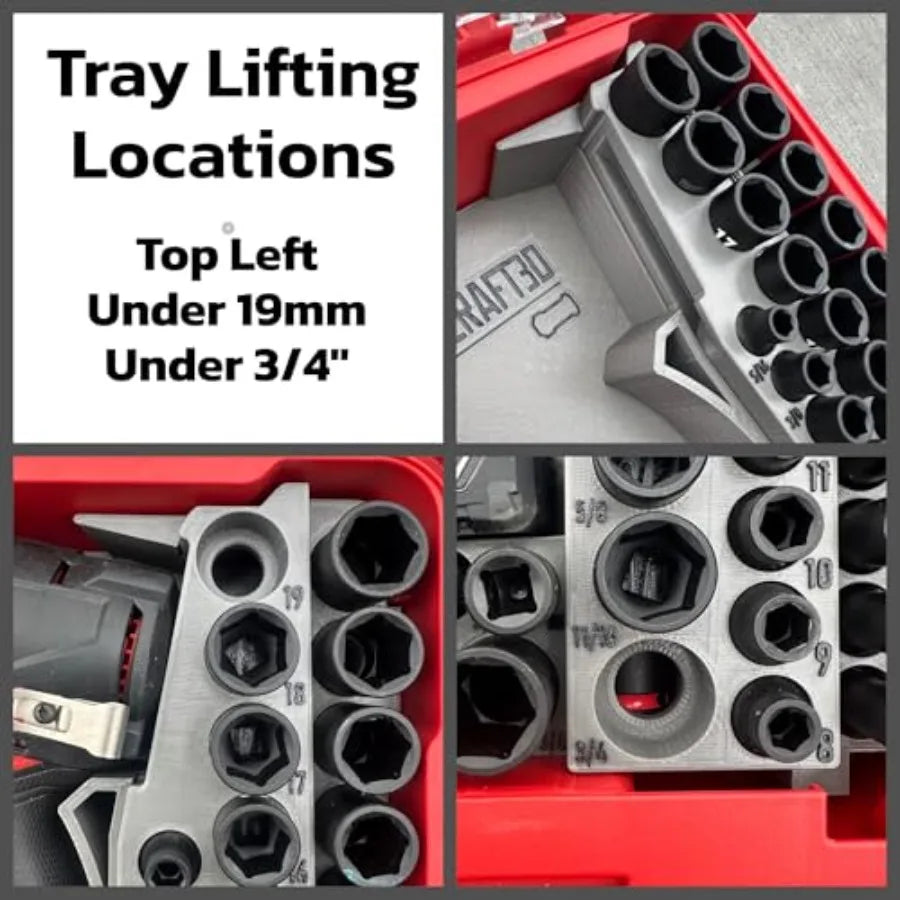 ToolCraft3d Design 3d Printed Insert Designed for Milwaukee Packout Organizer and GEN2 M12 Stubby 3/8" Impact Fits Boot Insert