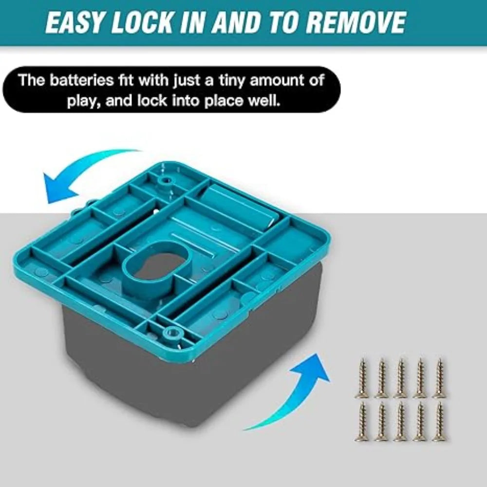1-15Pcs Battery Holder Wall Mount for Dewalt/Makita/Milwaukee Holder Battery Storage Rack 14.4V 18V for Warehouse, Factory