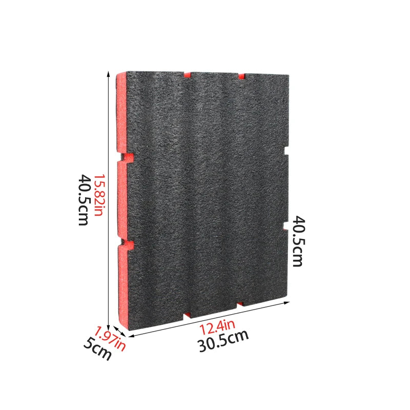 Foam Tool Organizer Inserts Compatible with Milwaukee 48-22-8442 and 48-22-84432 Drawer Boxes,Shockproof Red & Black Foam Insert