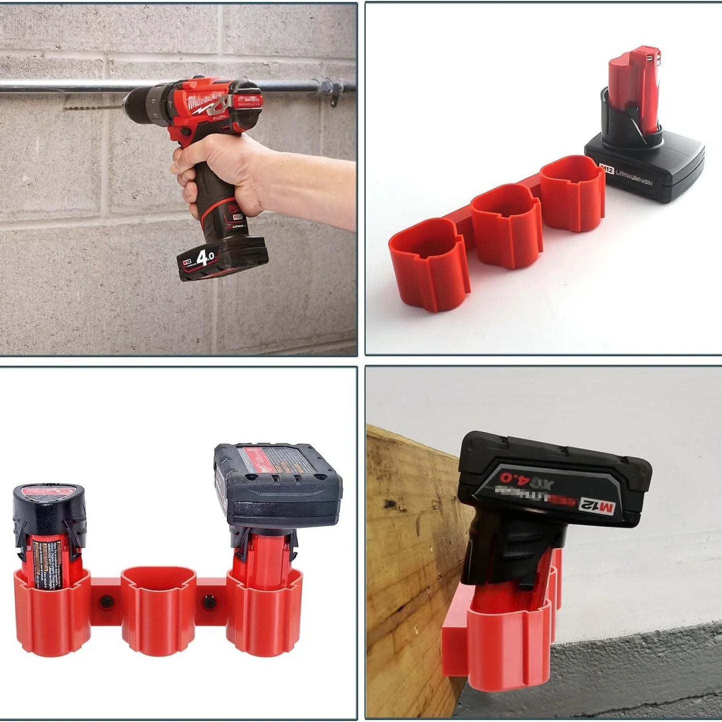 Li-ion Battery Holder Storage Fixed Bracket Display Rack Buckle For Milwaukee For M12 For Bosch 12V For Makita 10.8V BL1013