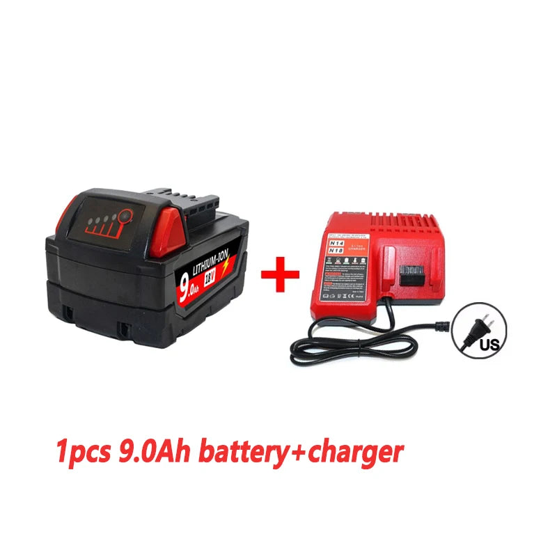 6.0Ah/9.0Ah/12.0Ah For Milwaukee M18 18V Replacement For Milwaukee M18B5 XC Li-ion battery 48-11-1815 2604-20 48-11-1850 charger