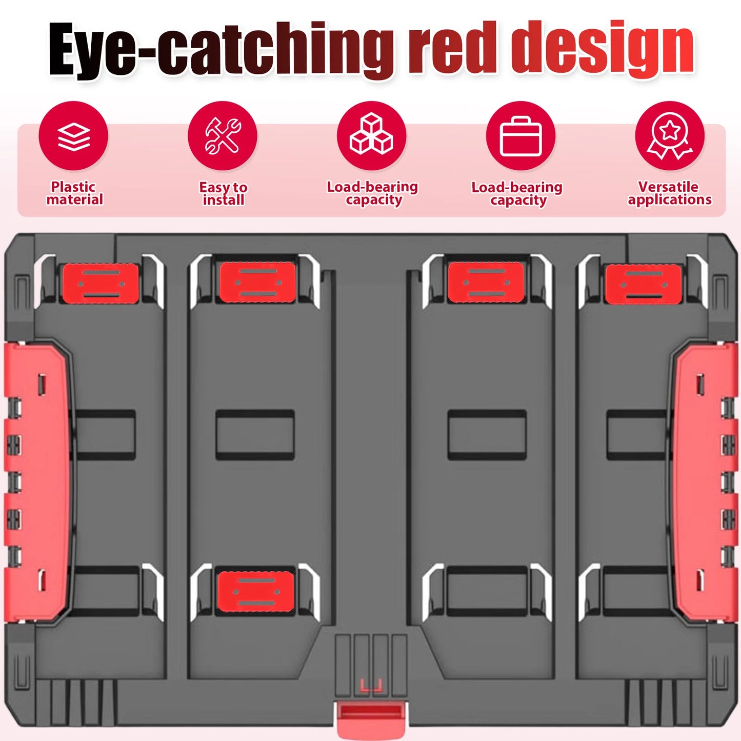 20Pcs Mounting Feet Set for Milwaukee Packout System Heavy Duty Plastic Brackets Pre-drilled Holes for Workshop Garage DIY Home