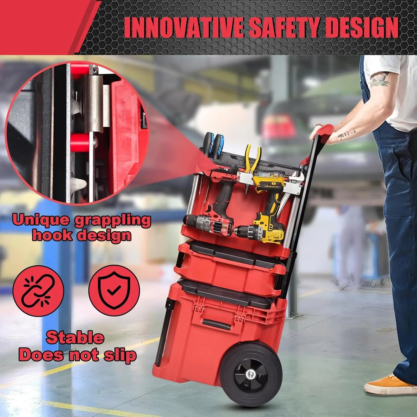 Power Drill Holder Fits for Milwaukee Packout Toolbox,Tape Measure Tool holder,Hanging Screwdrivers, Wrenches on The Side