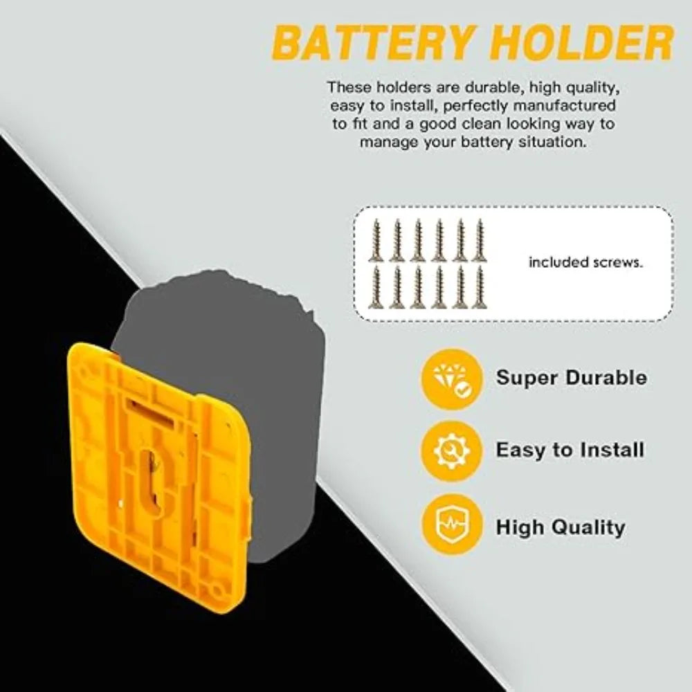 1-15Pcs Battery Holder Wall Mount for Dewalt/Makita/Milwaukee Holder Battery Storage Rack 14.4V 18V for Warehouse, Factory