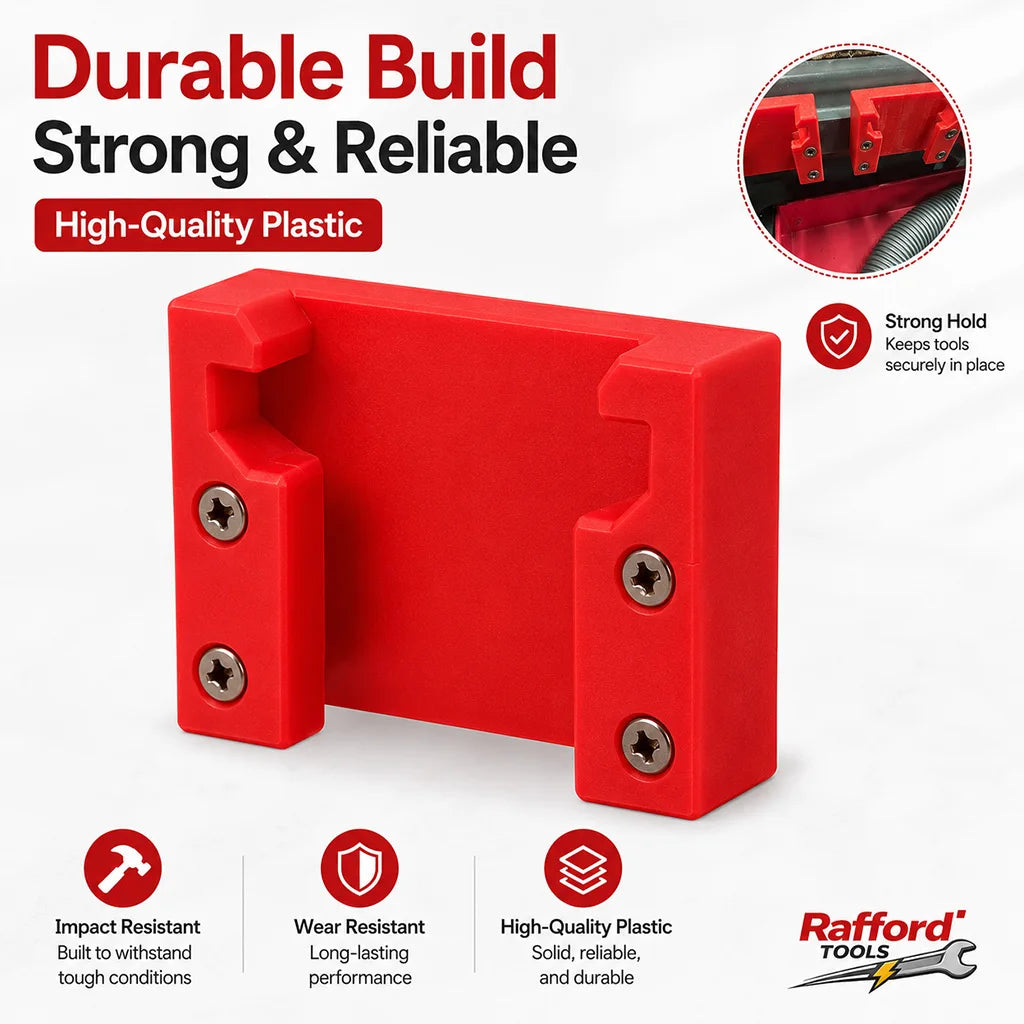 Rafford 1PC Battery Holder Compatible with Milwaukee M18 Batteries, Wall Mount Under-Shelf Storage Rack for Garage Workshop