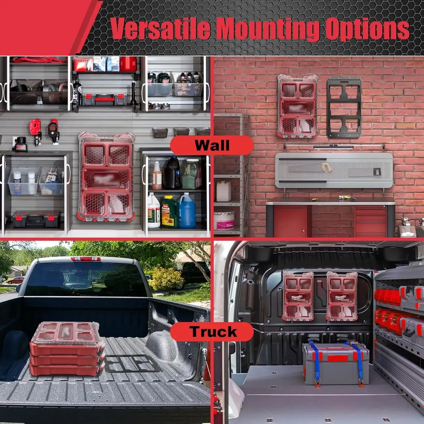 Mounting Plate Compatible with Milwaukee Packout Toolbox, Aluminum Mounting Base Storage Toolbox on Wall and Floor