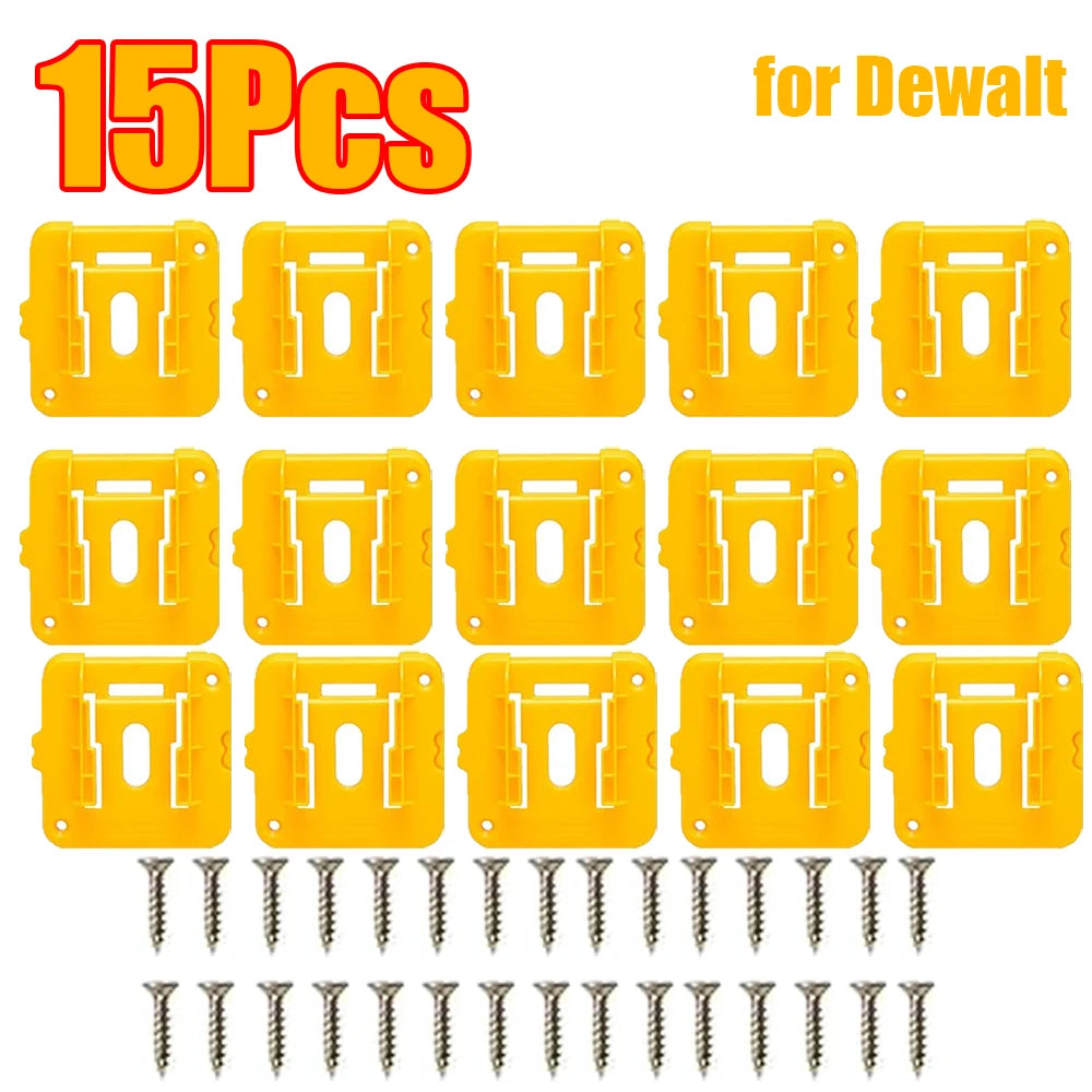 1-15Pcs Battery Holder Wall Mount for Dewalt/Makita/Milwaukee Holder Battery Storage Rack 14.4V 18V for Warehouse, Factory