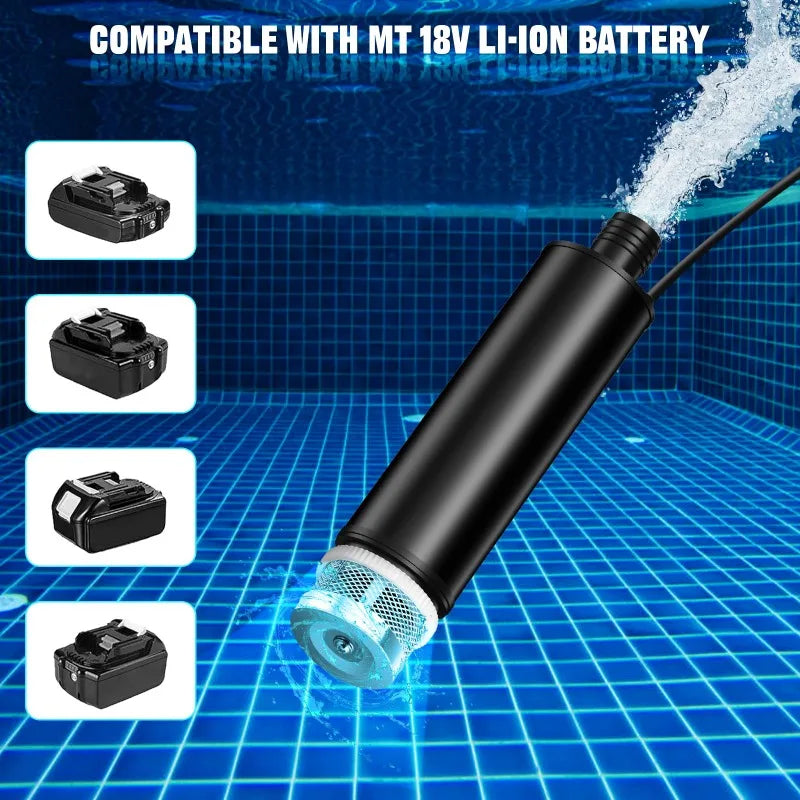 Portable Cordless Submersible Pump for Makita/Milwaukee/Ryobi 18/20V Lithium Batteries Multi-purpose Submersible Pump for Garden