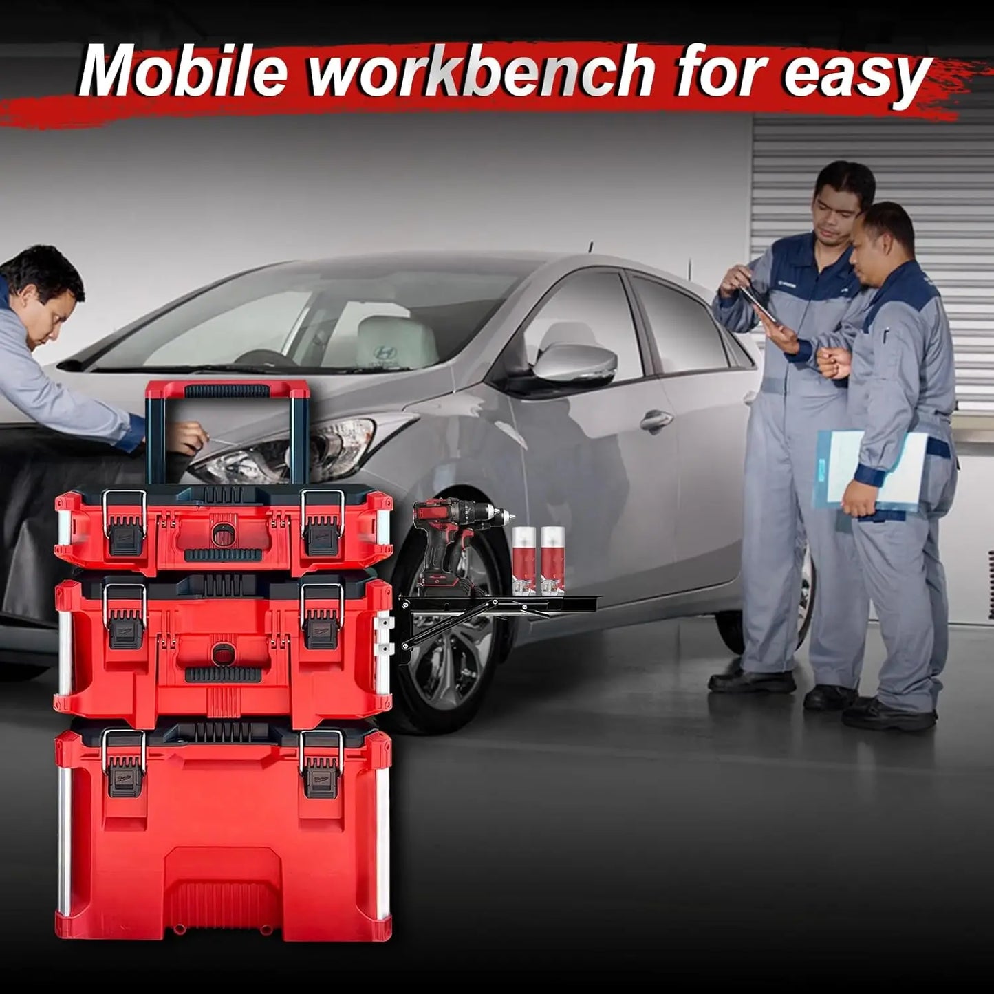 Magnetic Folding Table Top Kit Compatible with Milwaukee Packout, No Drilling