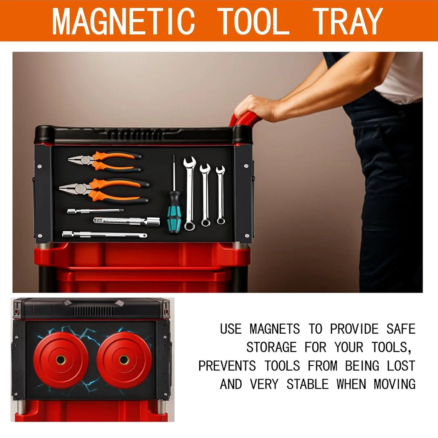 Folding Magnetic Table Compatible with Milwaukee Packout Toolbox