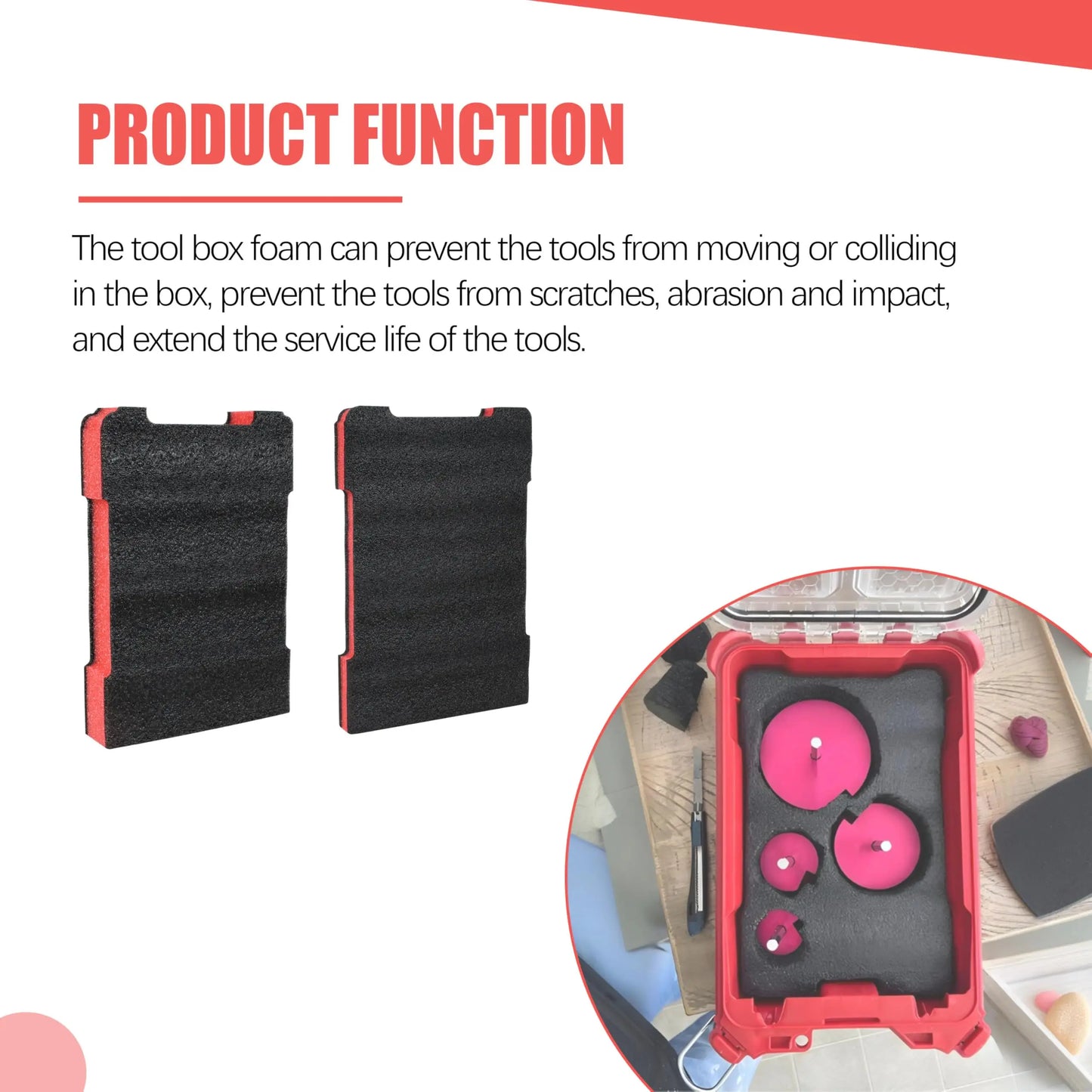 Tool Box Foam Insert Fit for Milwaukee Packout Cases, Protective Foam Organizer for Fragile Tools,Shockproof Cushioned Support