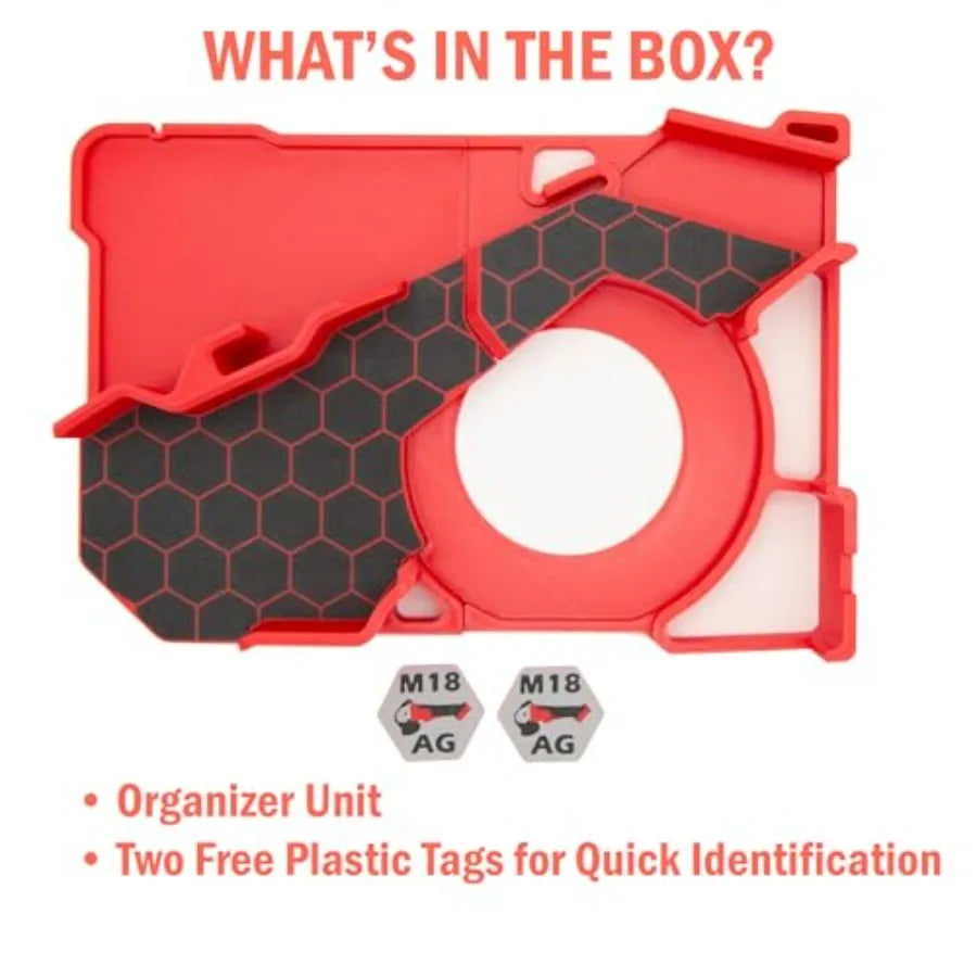 Packout Compact Tool Organizer for Milwaukee 2880-20 M18 FUEL Braking Grinder or 2686-20 M18 Brushless Cut-Off Grinder with Sto