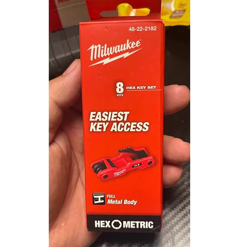 Milwaukee 48-22-2182 8-Key Folding Hex Key Set Metric Mini Portable 270 ° Adjustable Wrench