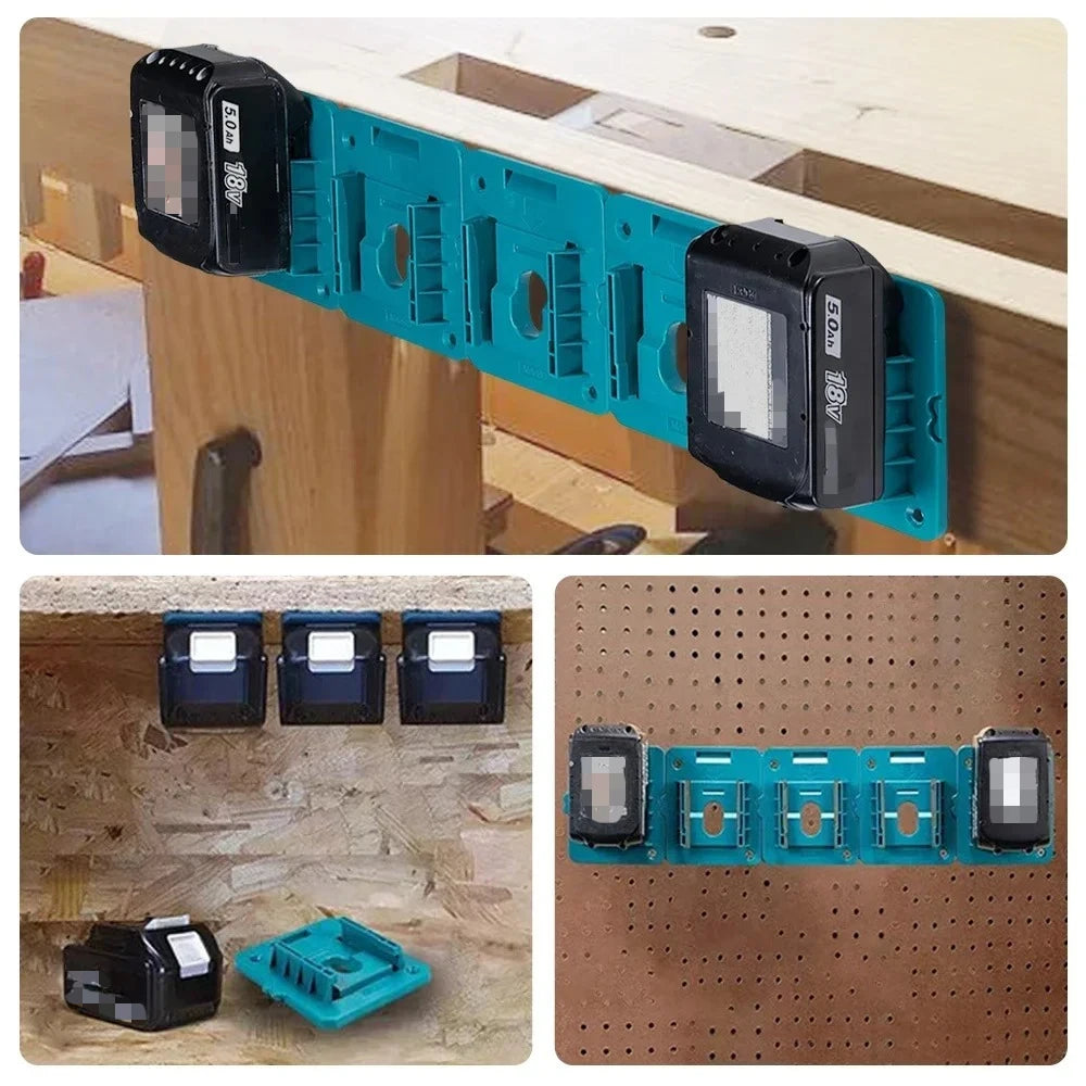 Machine Holder Battery Storage Rack for Dewalt/Makita/Milwaukee 14.4V 18V Li-ion Battery Wall Mount Tool Bracket Fixing
