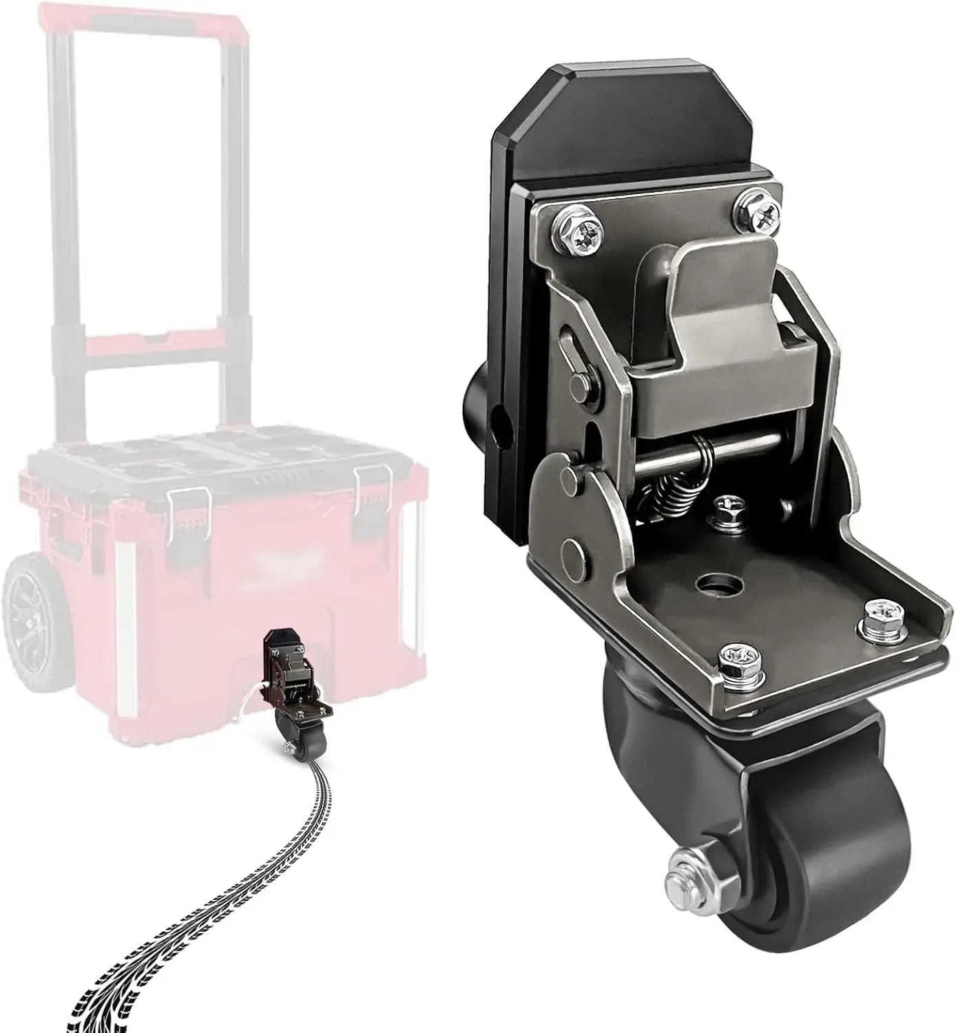 Suitable for Milwaukee Upgraded Steel Structure front Wheels, Packaging Caster kit Packout Rolling Tool Box-packaging Tool Box
