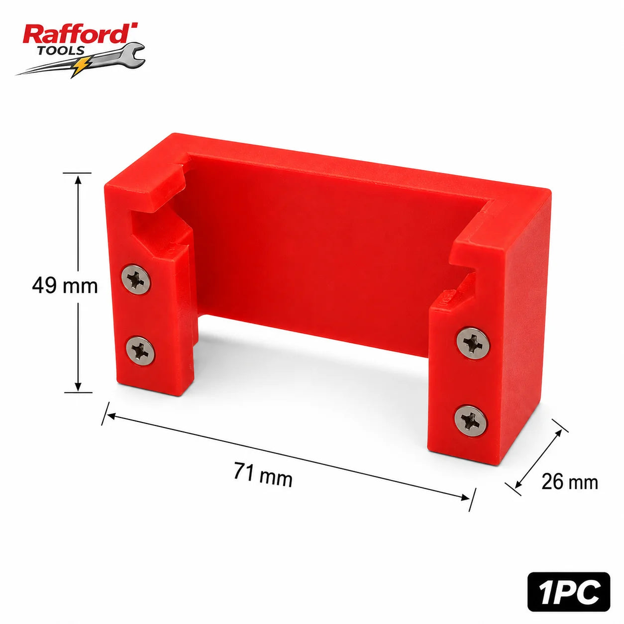 Rafford 1PC Battery Holder Compatible with Milwaukee M18 Batteries, Wall Mount Under-Shelf Storage Rack for Garage Workshop